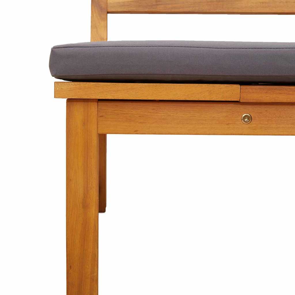 Sun Lounger Reclining Brown 200 x 57 x 75cm Solid Acacia wood