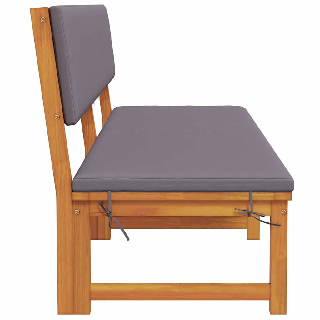 Sun Lounger Reclining Brown 200 x 57 x 75cm Solid Acacia wood