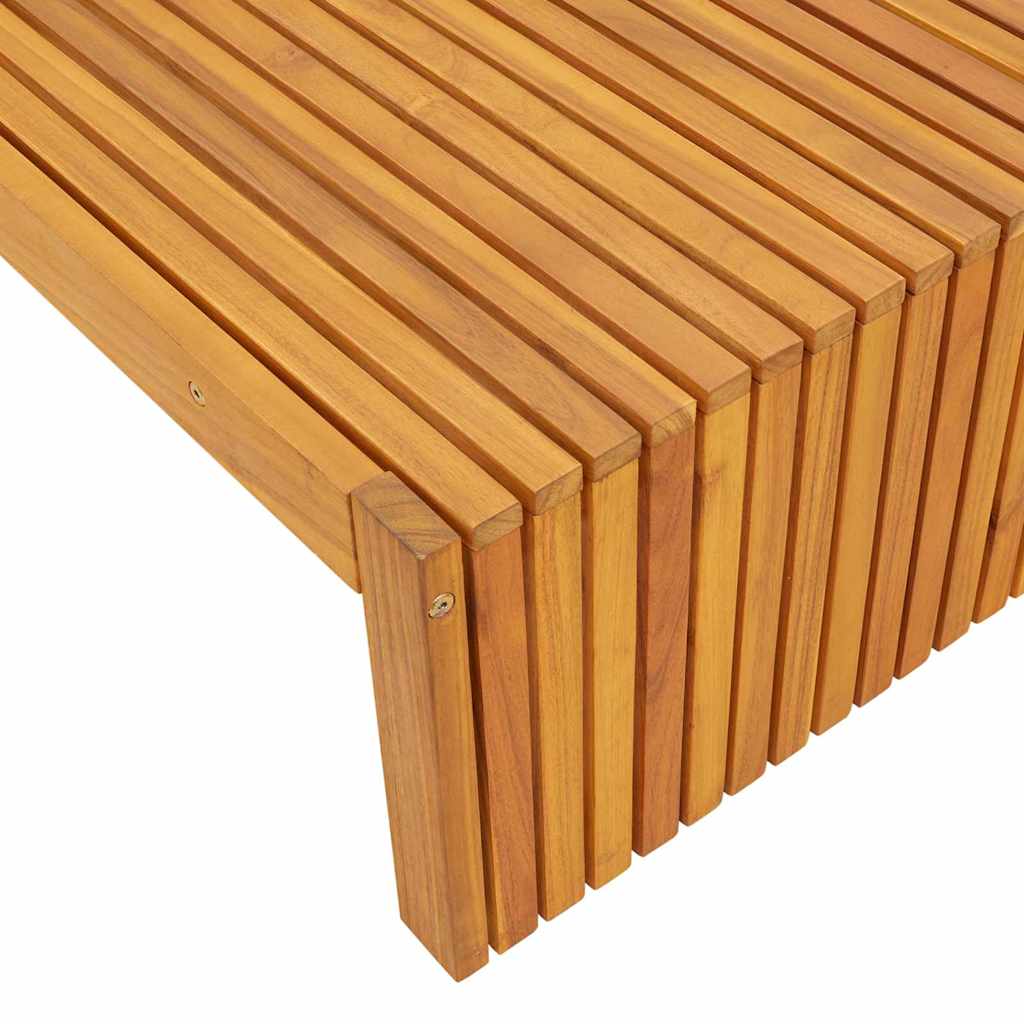 Sun Lounger Reclining Brown 200 x 55 x 94cm Solid Acacia wood