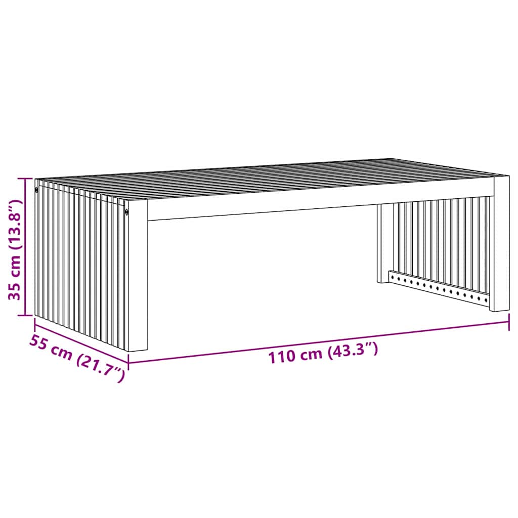 Coffee Table Brown 110 x 55 x 35 cm Solid acacia wood