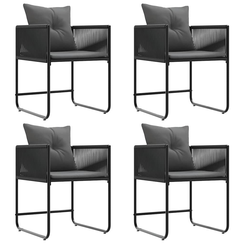 Garden Chairs 4 pcs Black and anthracite 50.5 x 53.5 x 63.5 cm