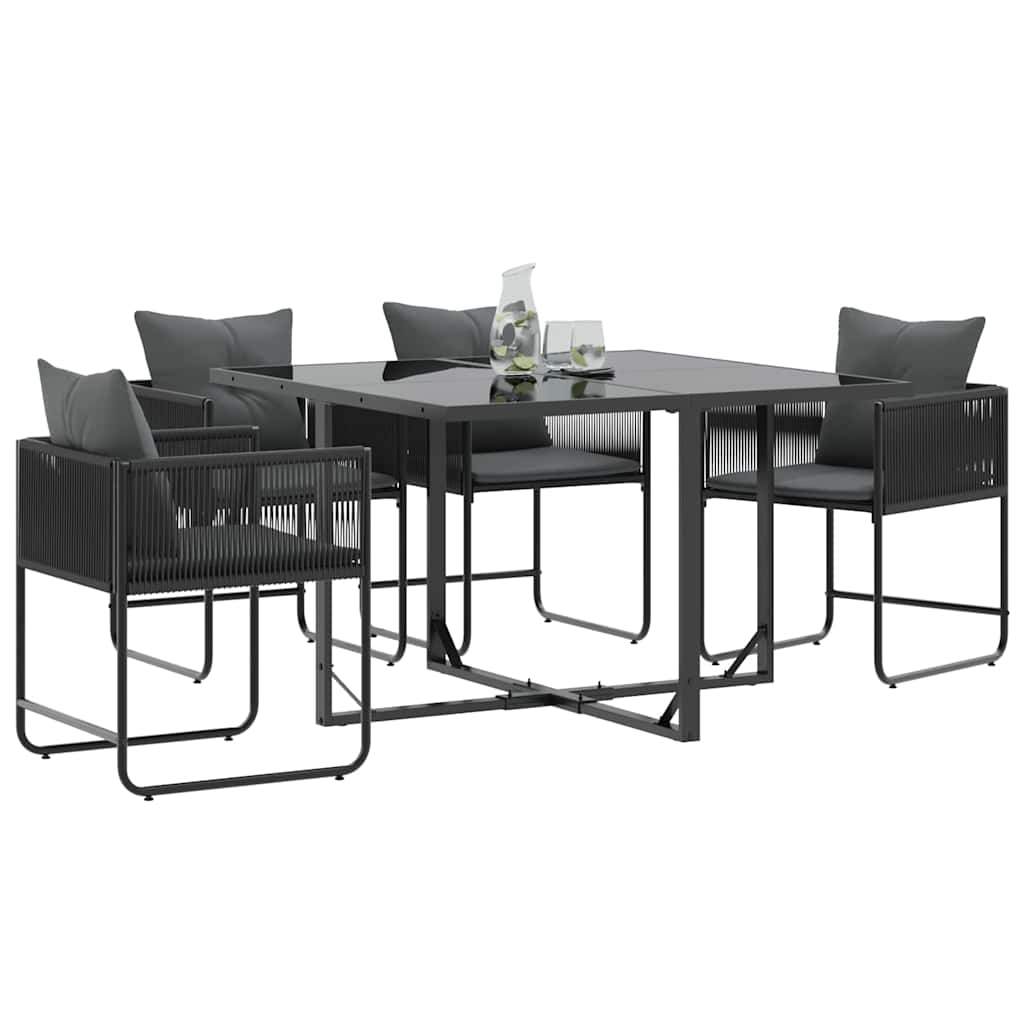 Garden Chairs 4 pcs Black and anthracite 50.5 x 53.5 x 63.5 cm