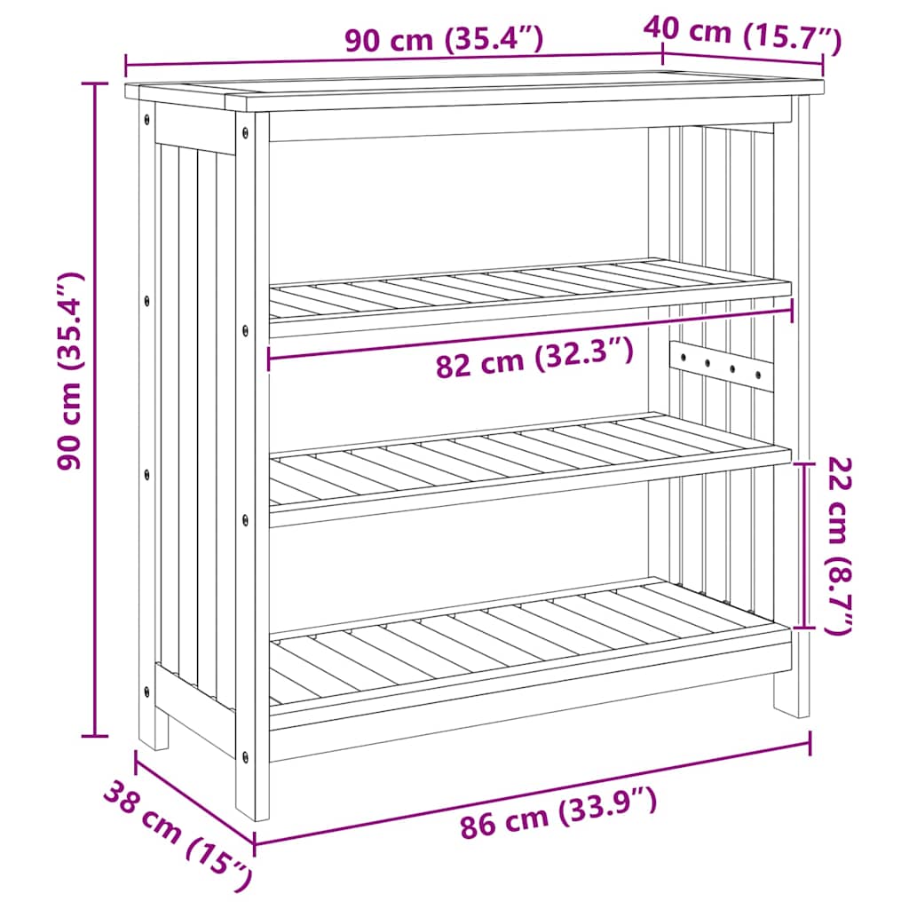 Garden Cabinet with Shelf with Storage Brown 90 x 40 x 90cm