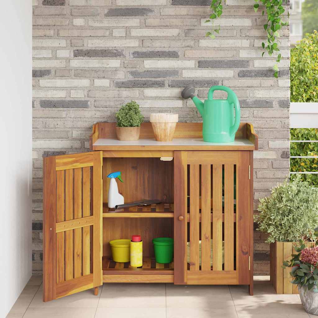 Garden Cabinet with Storage with Door Brown 78 x 36.5 x 78cm