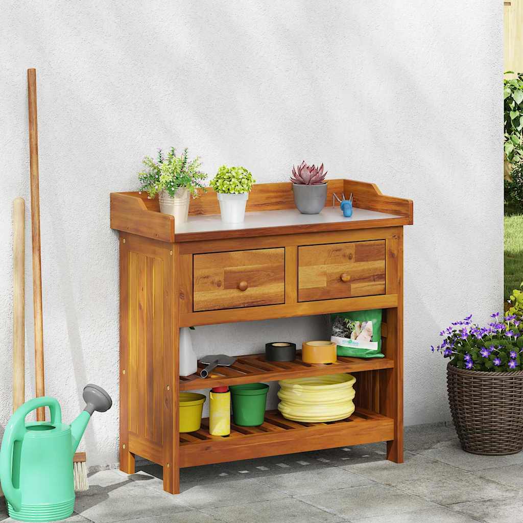 Garden Cabinet with Drawer with Shelf Brown 78 x 36.5 x 78cm