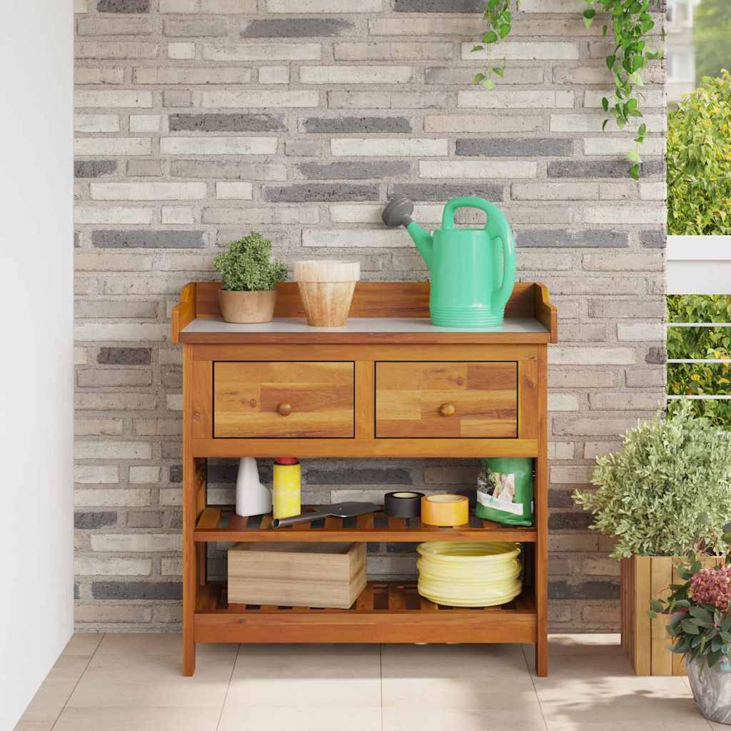 Garden Cabinet with Drawer with Shelf Brown 78 x 36.5 x 78cm