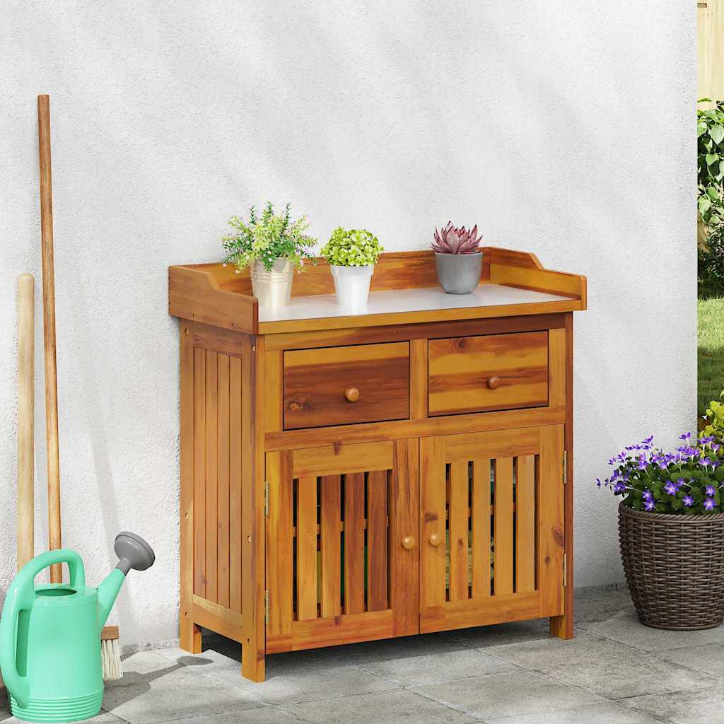 Garden Cabinet with Drawer with Storage Brown 78 x 36.5 x 78cm
