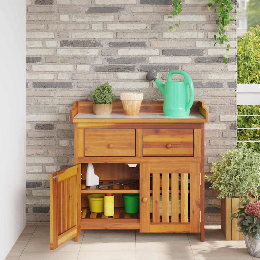 Garden Cabinet with Drawer with Storage Brown 78 x 36.5 x 78cm