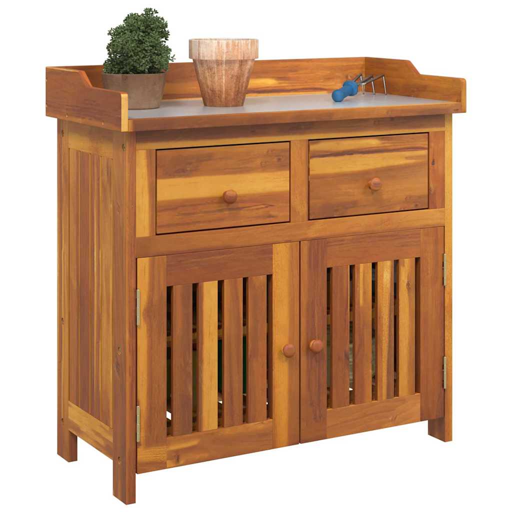 Garden Cabinet with Drawer with Storage Brown 78 x 36.5 x 78cm