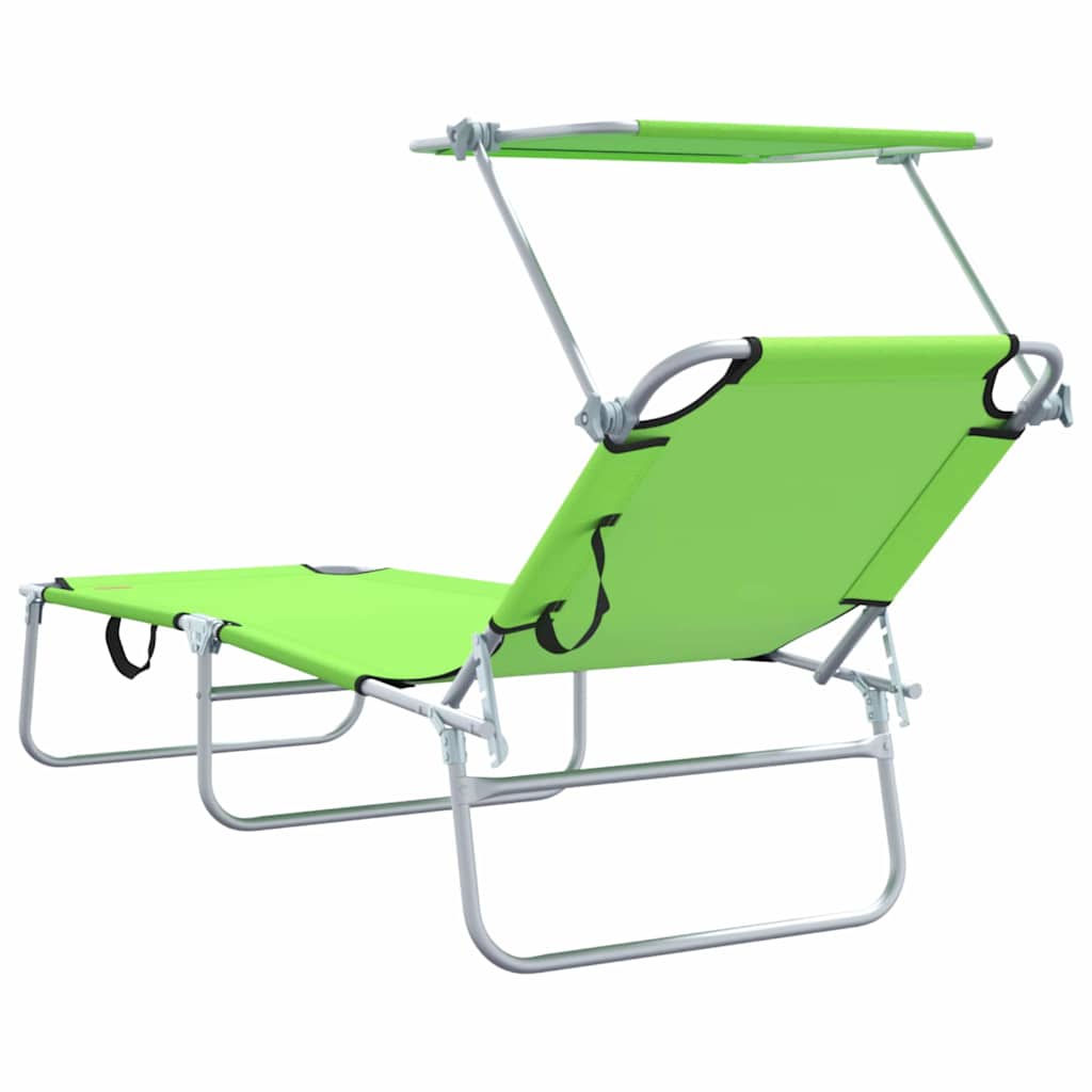 Sun Lounger Folding 2-person 2 pcs Green 58 x 188 x 77cm Fabric