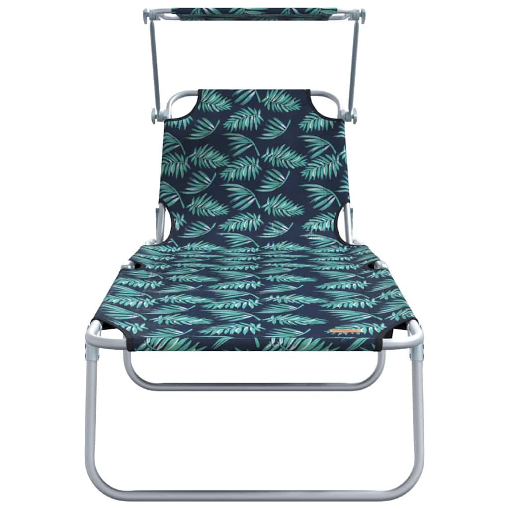 Sun Lounger Folding 2-person 2 pcs Green 58 x 188 x 77cm Fabric