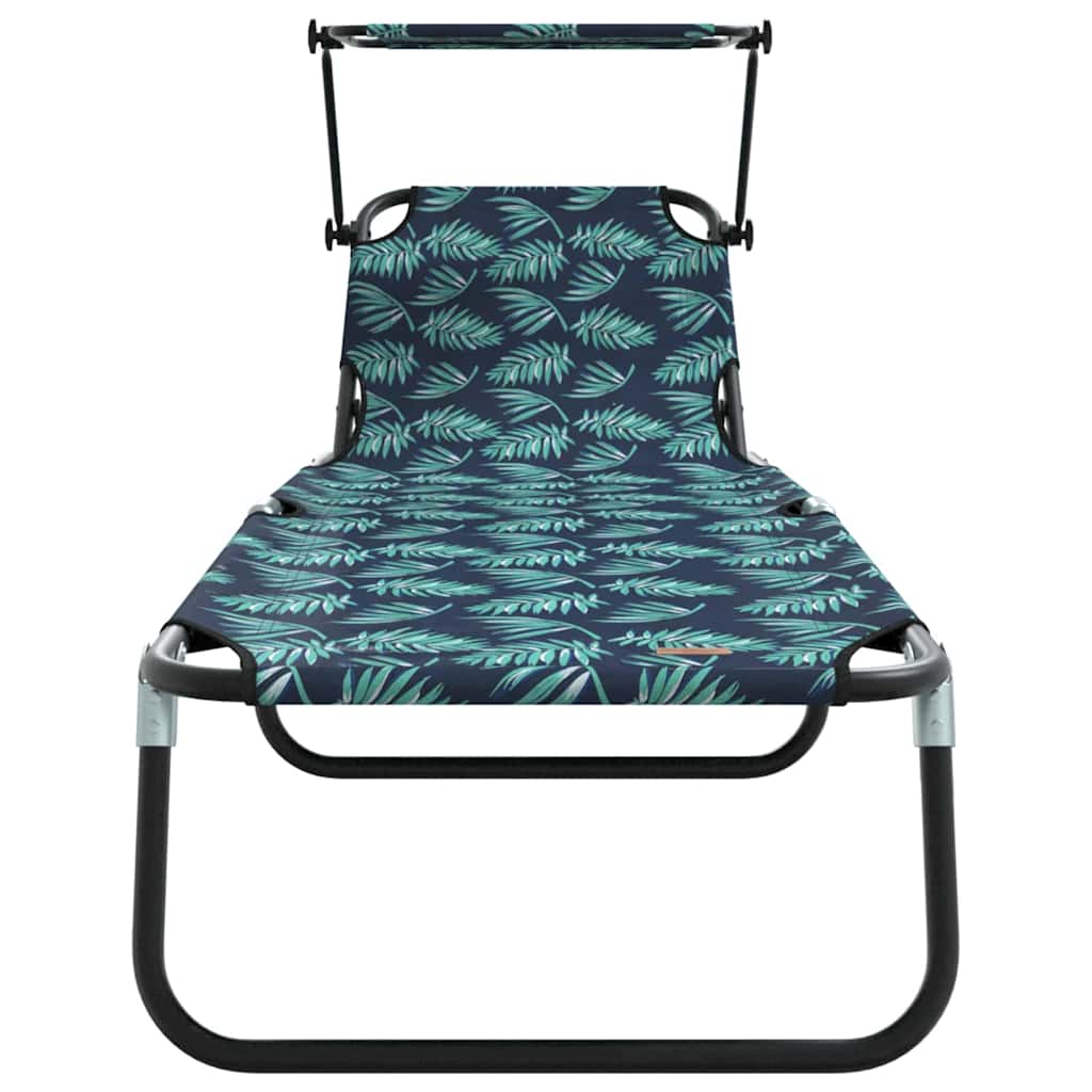 Folding Sun Lounger Folding Green 56 x 190 x 81cm Fabric