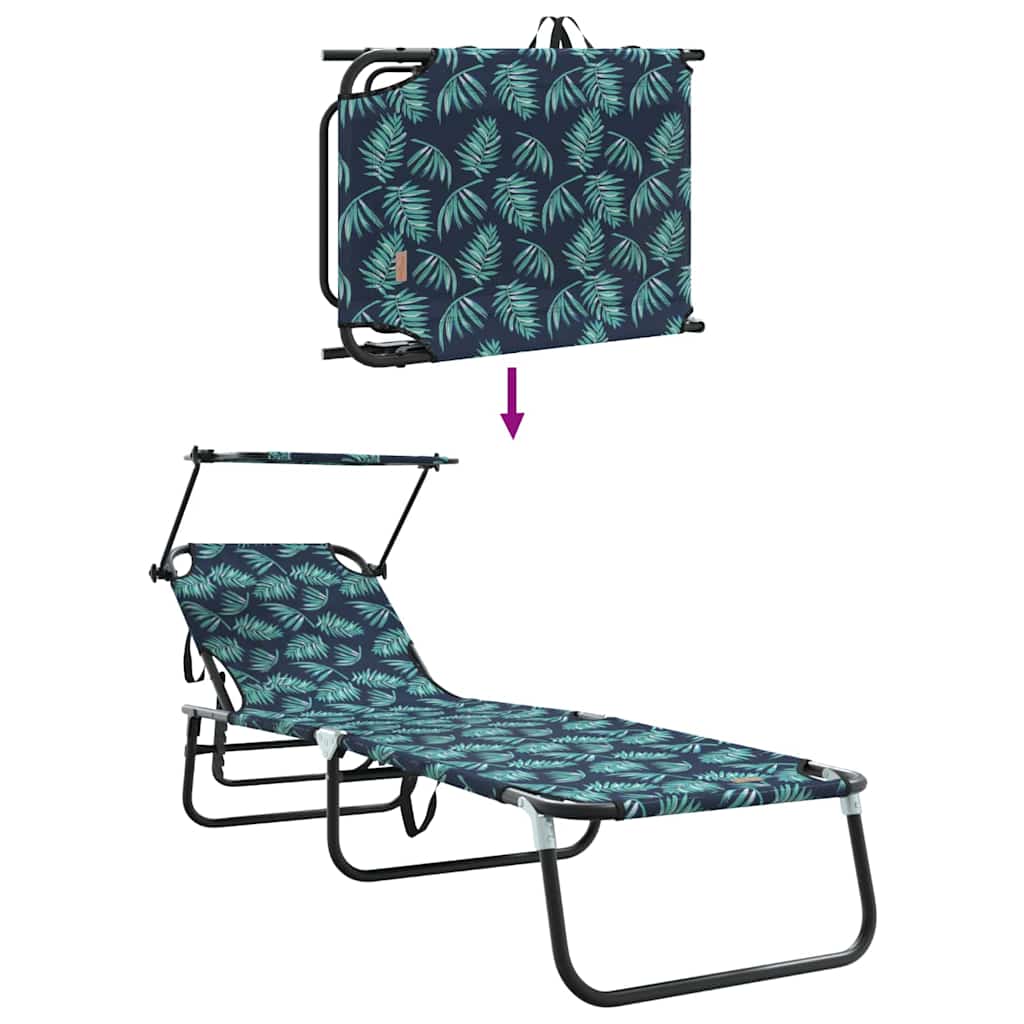Folding Sun Lounger Folding Green 56 x 190 x 81cm Fabric