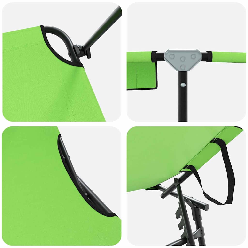 Folding Sun Lounger Folding 2 pcs Green 56 x 190 x 81cm Fabric