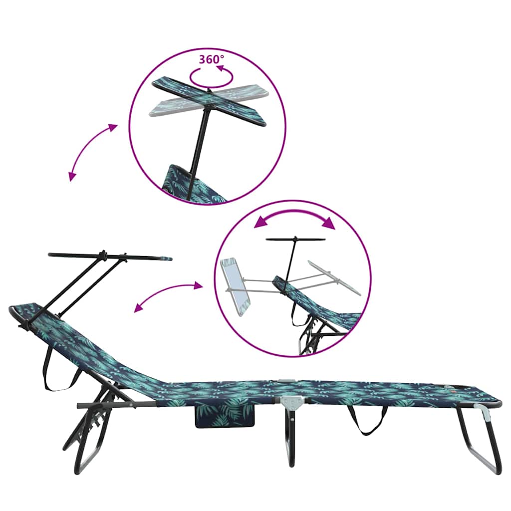 Folding Sun Lounger Folding 2 pcs Green 56 x 190 x 81cm Fabric