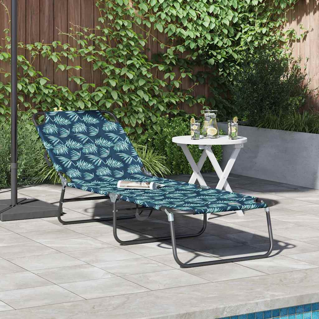 Folding Sun Lounger Folding Green 56 x 189 x 87cm Fabric