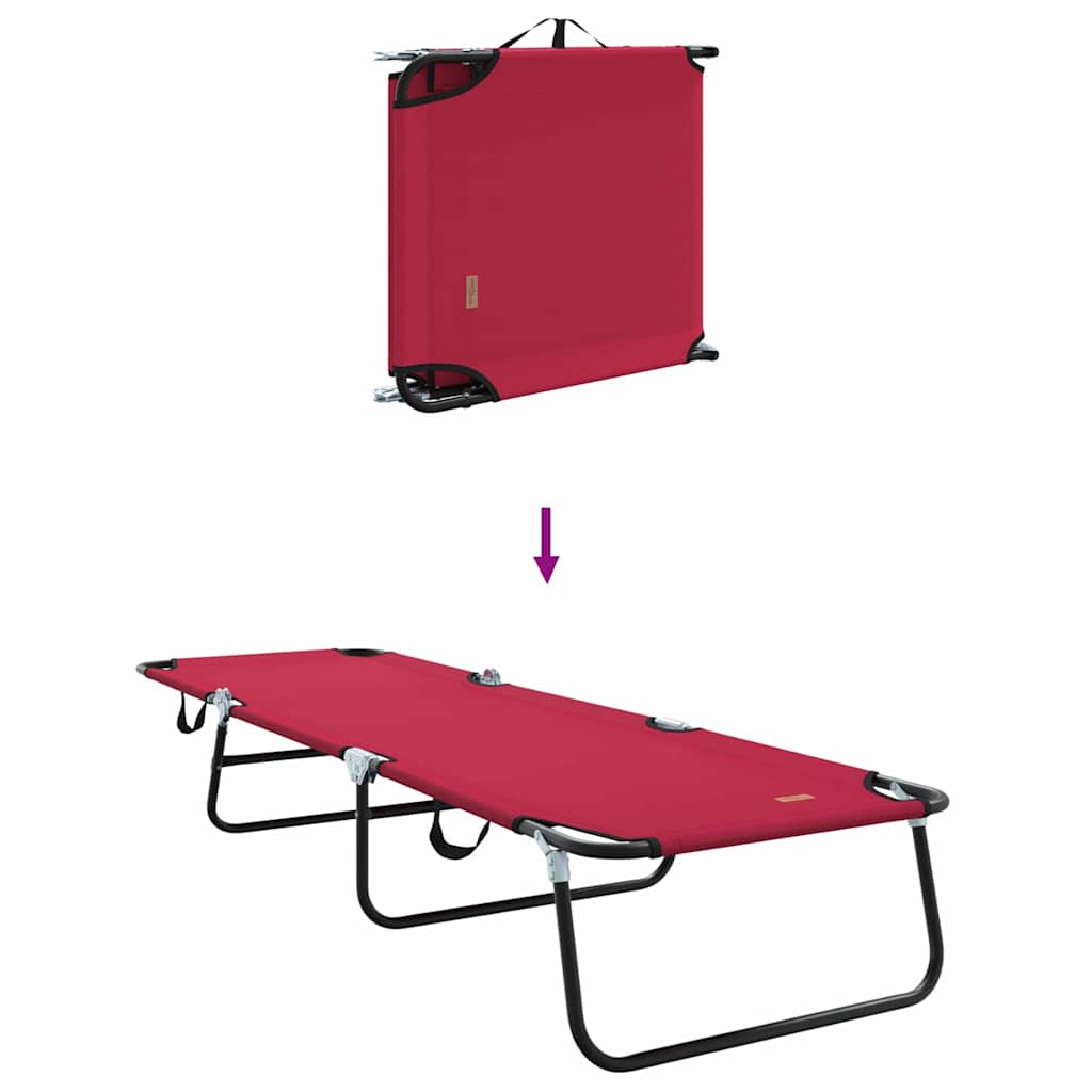 Folding Sun Lounger Folding 2 pcs Red 56 x 189 x 87cm Fabric