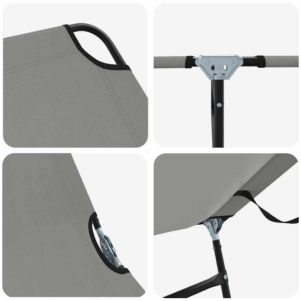 Folding Sun Lounger Folding 2 pcs Grey 56 x 189 x 87cm Fabric