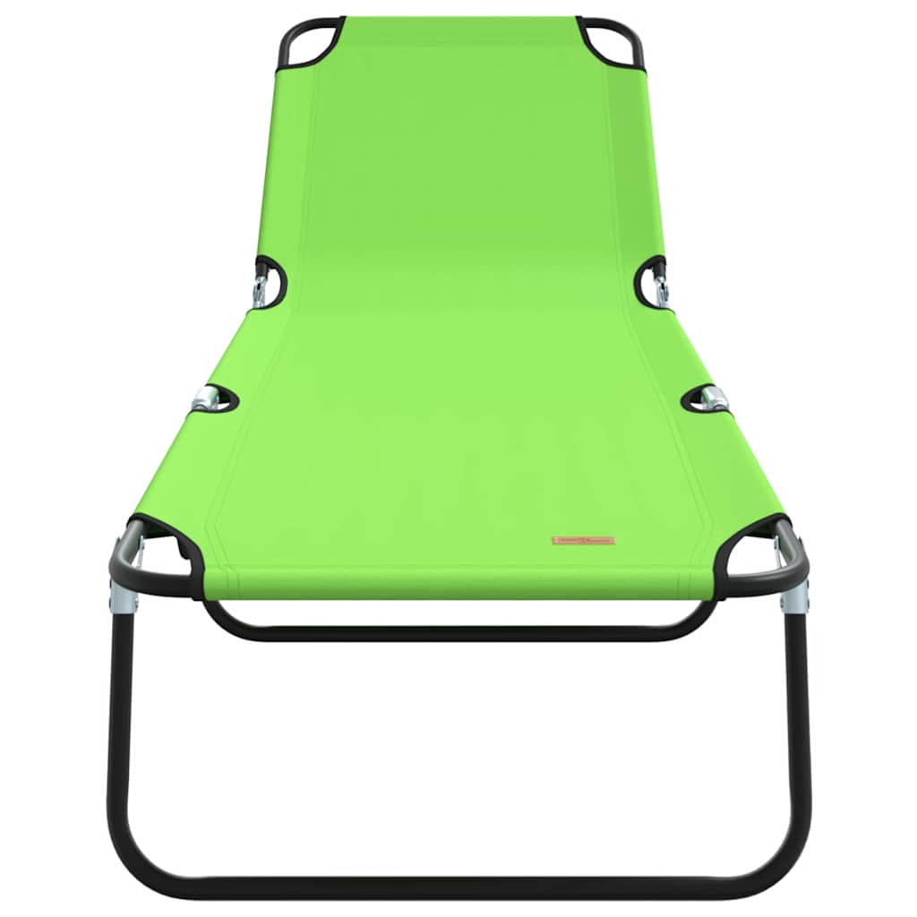 Folding Sun Lounger Folding 2 pcs Green 56 x 189 x 87cm Fabric