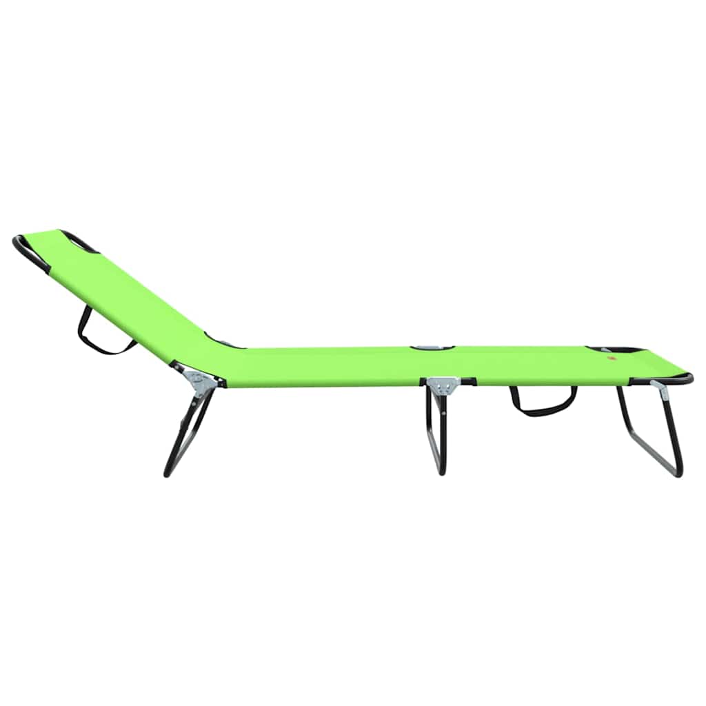 Folding Sun Lounger Folding 2 pcs Green 56 x 189 x 87cm Fabric