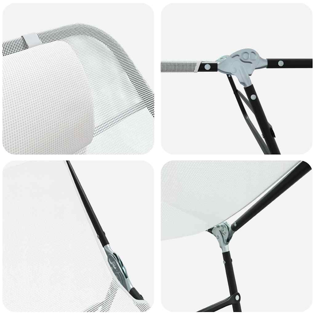 Folding Sun Lounger Folding Cream 182 x 55 x 85.5cm Textilene