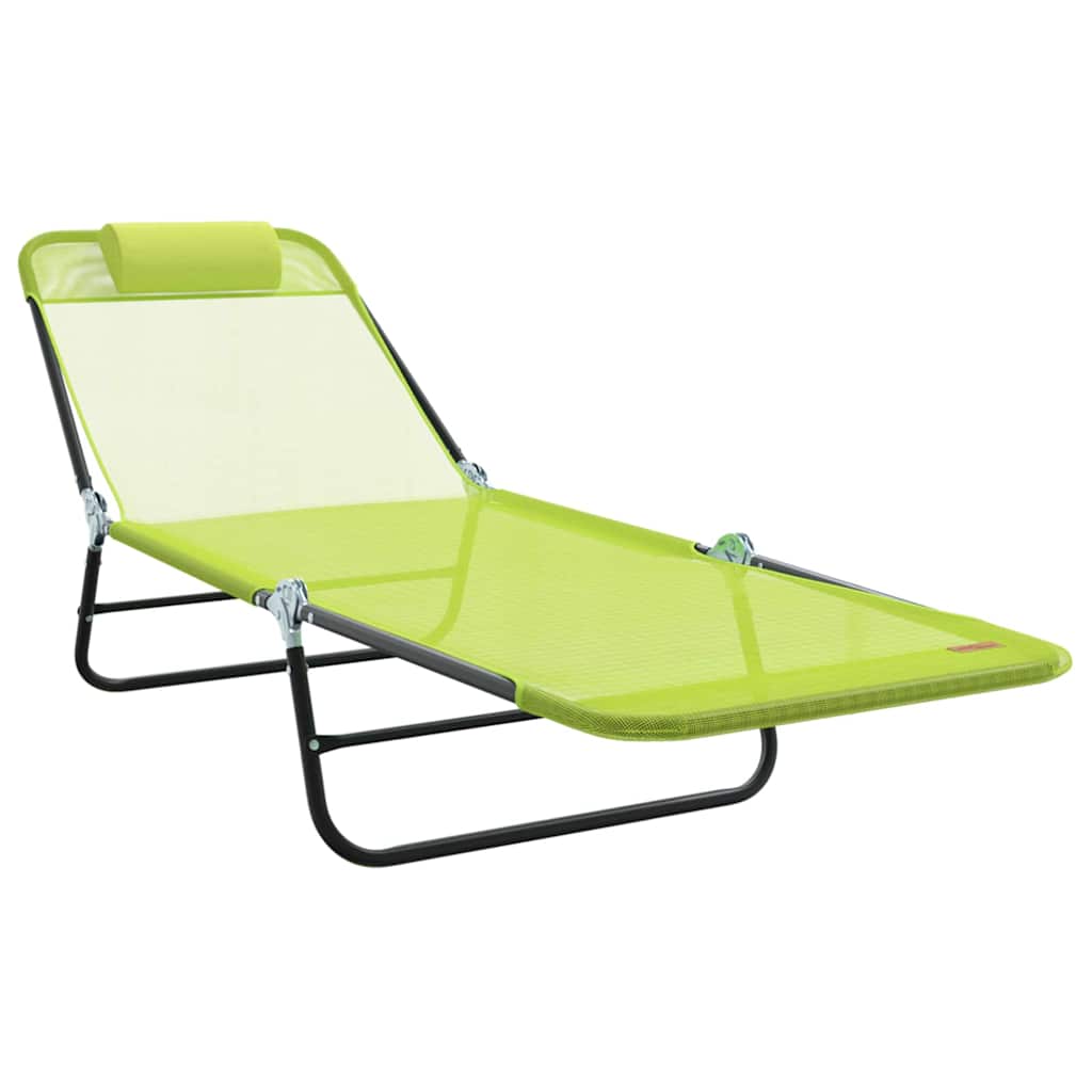 Folding Sun Lounger Folding Green 182 x 55 x 85.5cm Metal