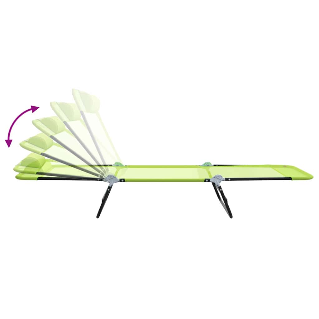 Folding Sun Lounger Folding Green 182 x 55 x 85.5cm Metal