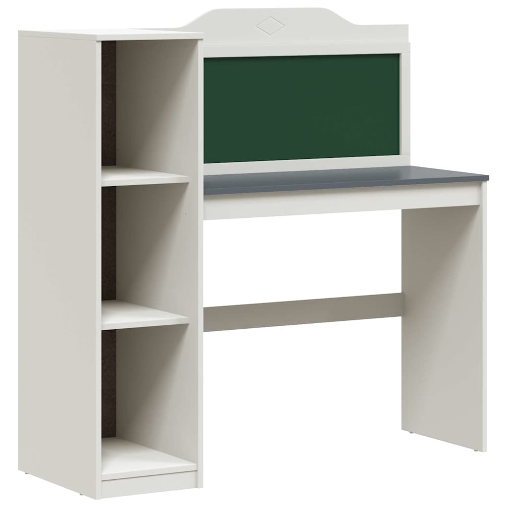 Chalkboard Desk with Shelf White and grey 120 x 45 x 118.5 cm