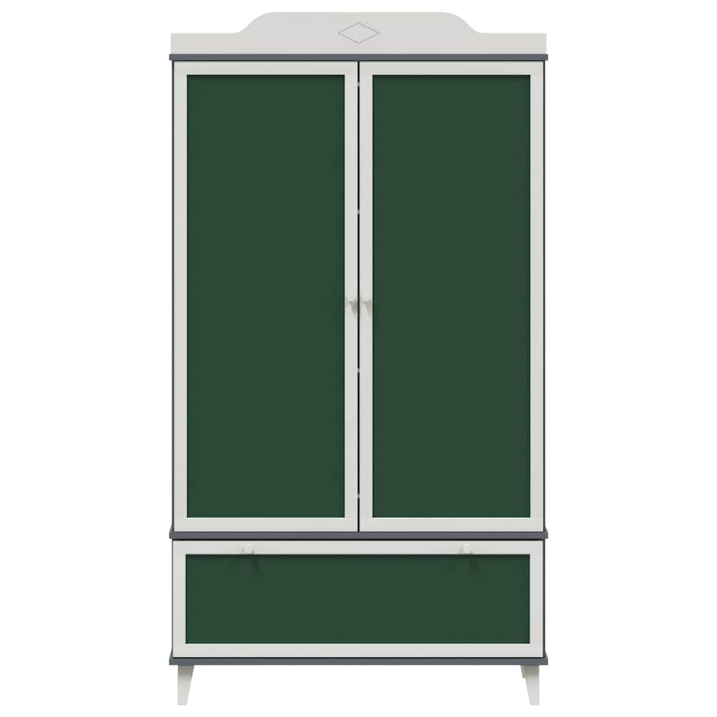 Chalkboard Wardrobe with Drawer Grey and white Engineered wood