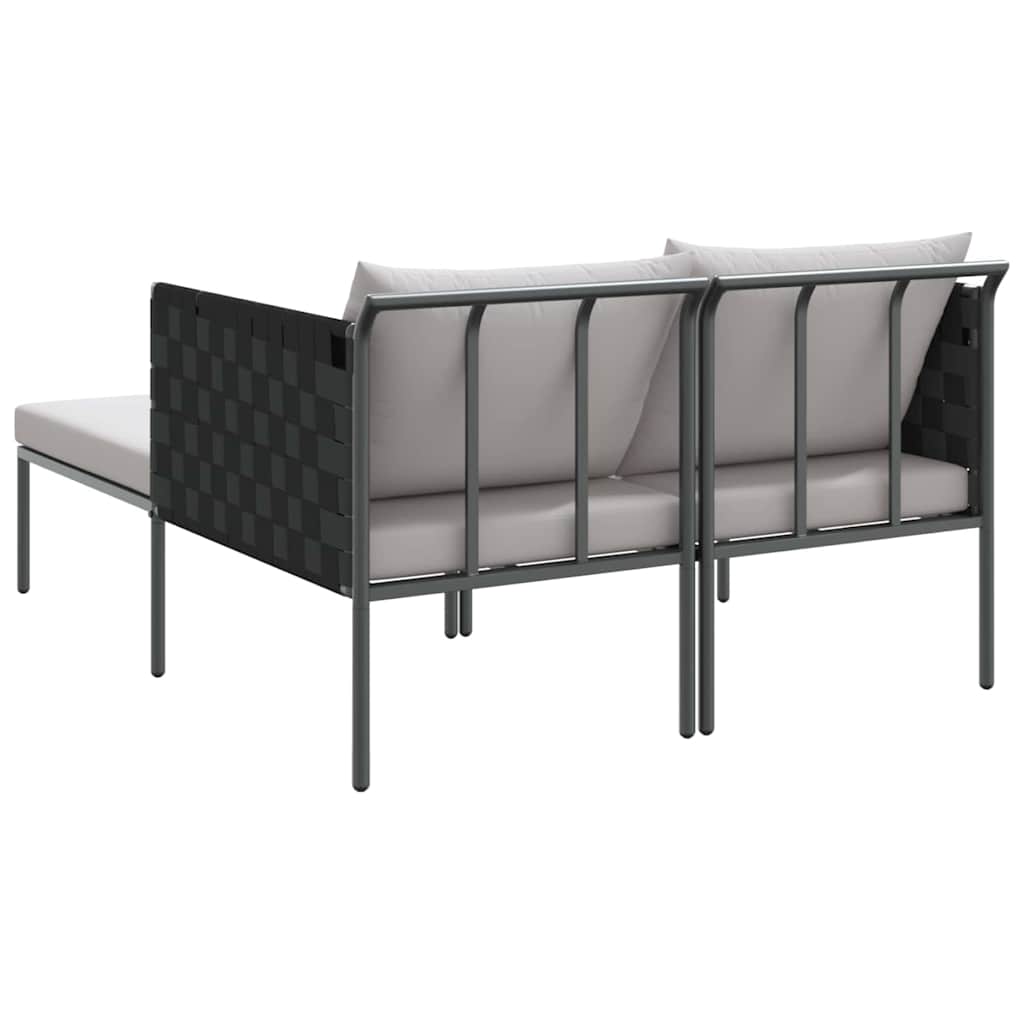 Sunbed with Cushion Anthracite 115 x 153 x 69.5cm Steel