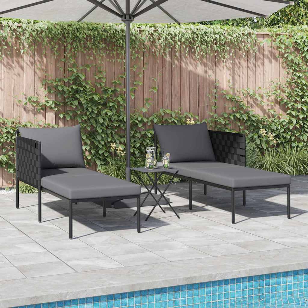 Sunbed with Cushion Anthracite 115 x 153 x 69.5cm Steel