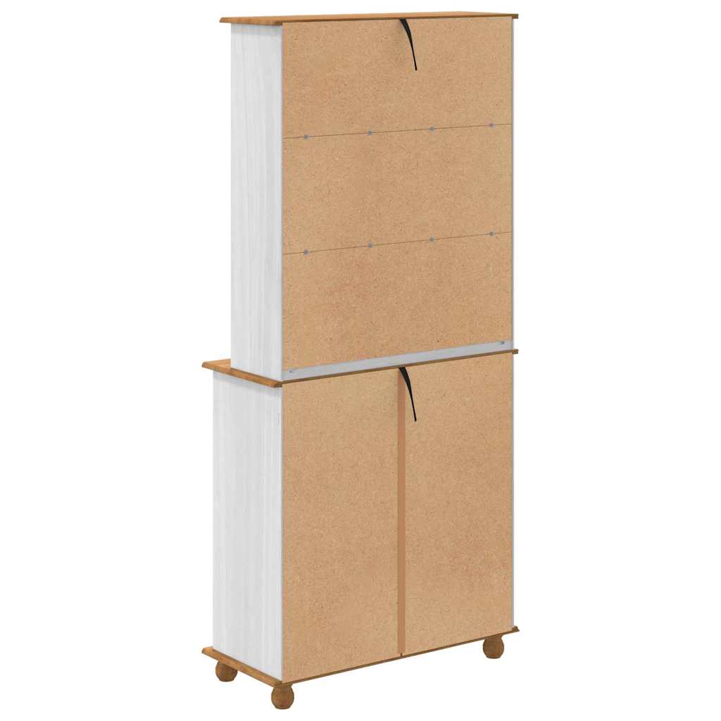 Hutch with Shelf ASKIM White 91 x 40 x 200.5 cm Solid Pine wood