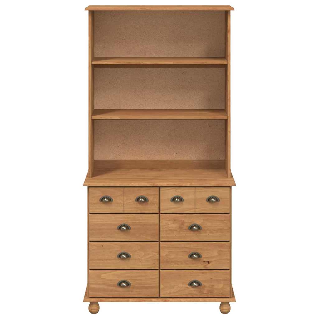 Hutch ASKIM Honey brown 91 x 40 x 184 cm Solid Pine wood