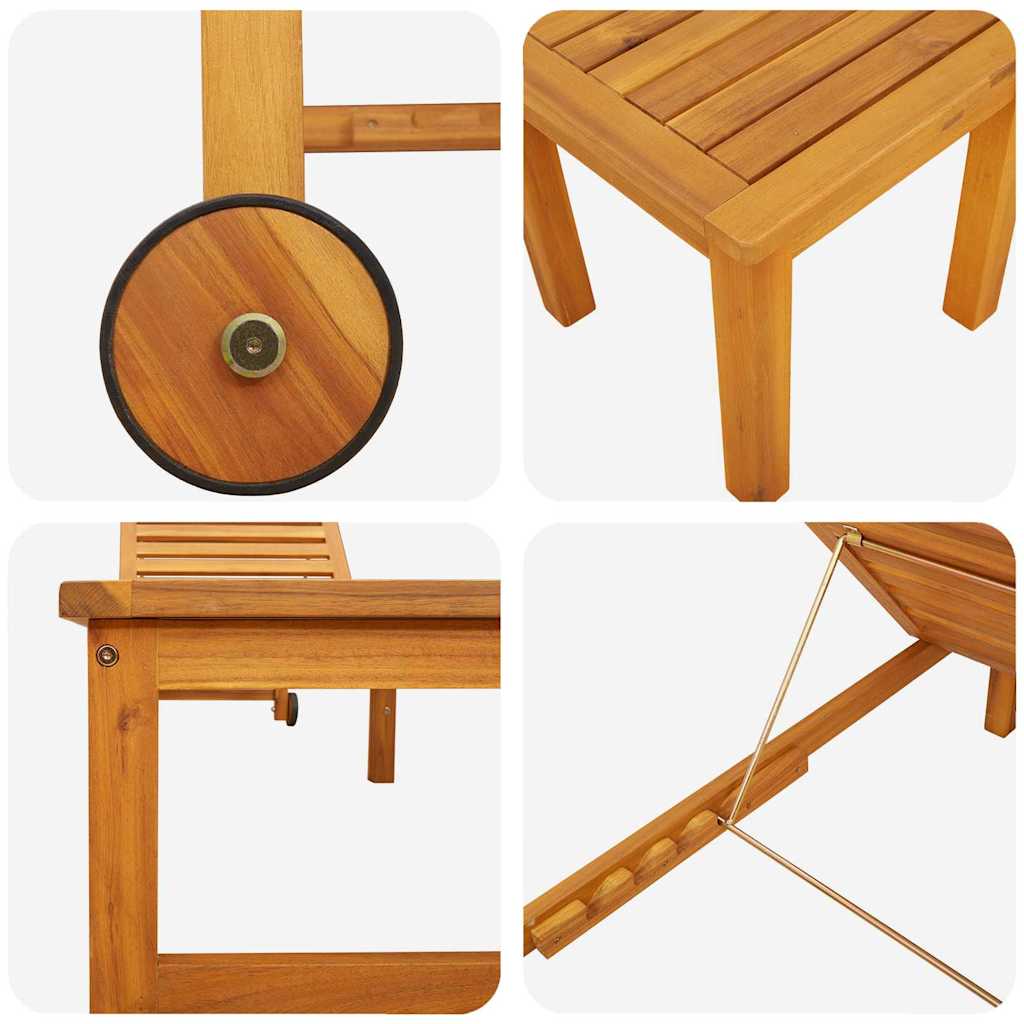 Sun Lounger 3 pcs Brown 35 x 35 x 34cm Solid Acacia wood