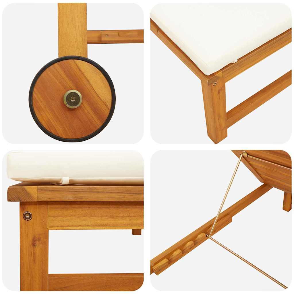 Sun Lounger 2 pcs Brown 53 x 202 x 89cm Solid Acacia wood