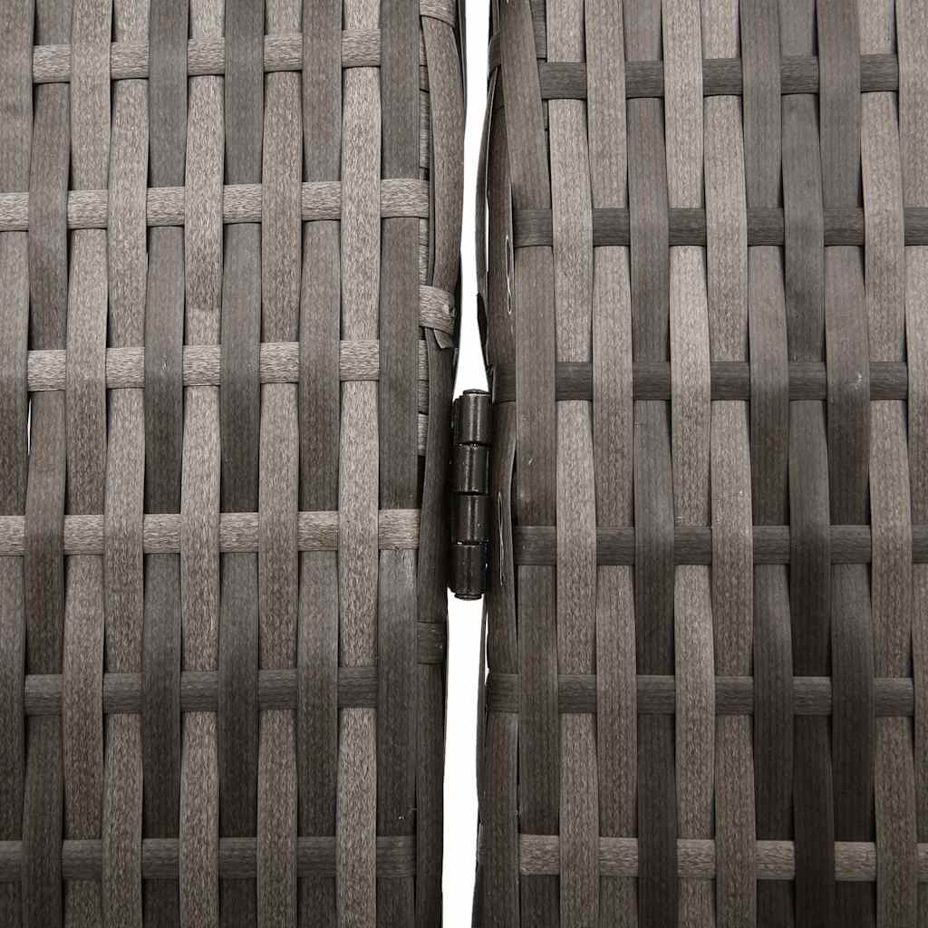 Room Divider Folding Manual Grey 147 x 180 cm Poly Rattan