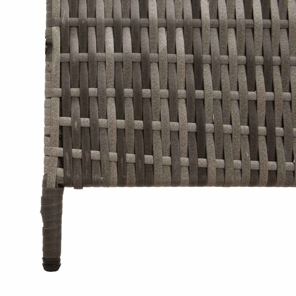 Room Divider Folding Manual Grey 147 x 180 cm Poly Rattan