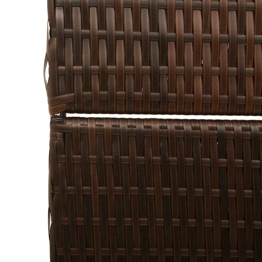 Room Divider Folding Manual Brown 195 x 180 cm Poly Rattan