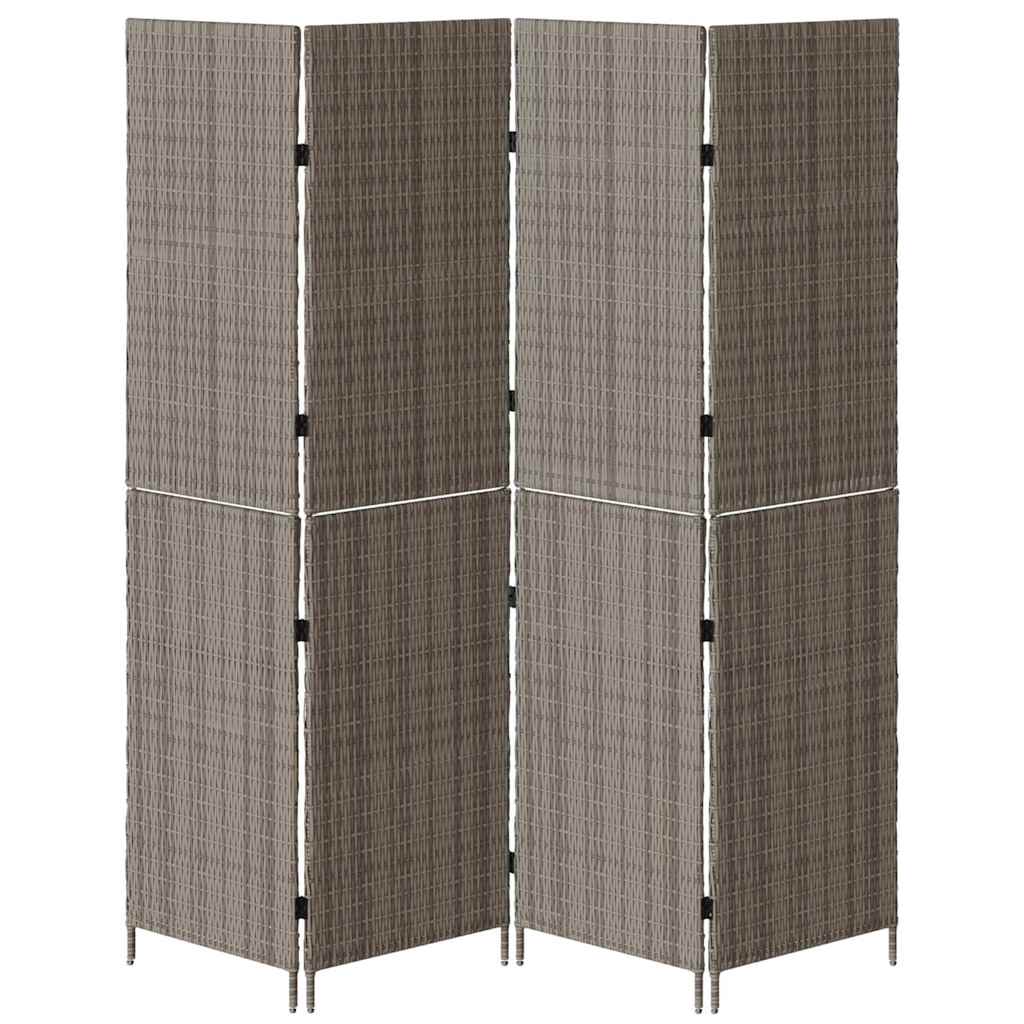 Room Divider Folding Manual Grey 195 x 180 cm Poly Rattan