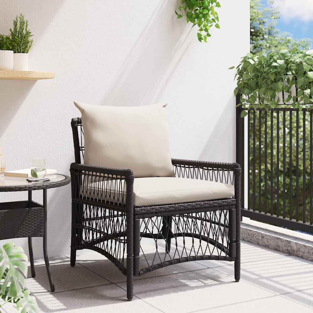Garden Chair Black 60 x 70 x 78cm Poly Rattan