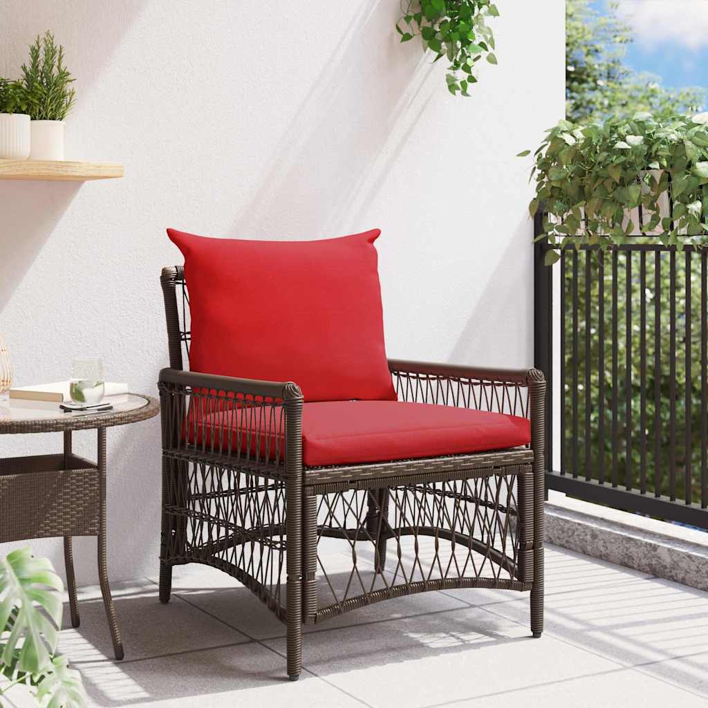 Garden Chair Brown 60 x 70 x 78cm Poly Rattan