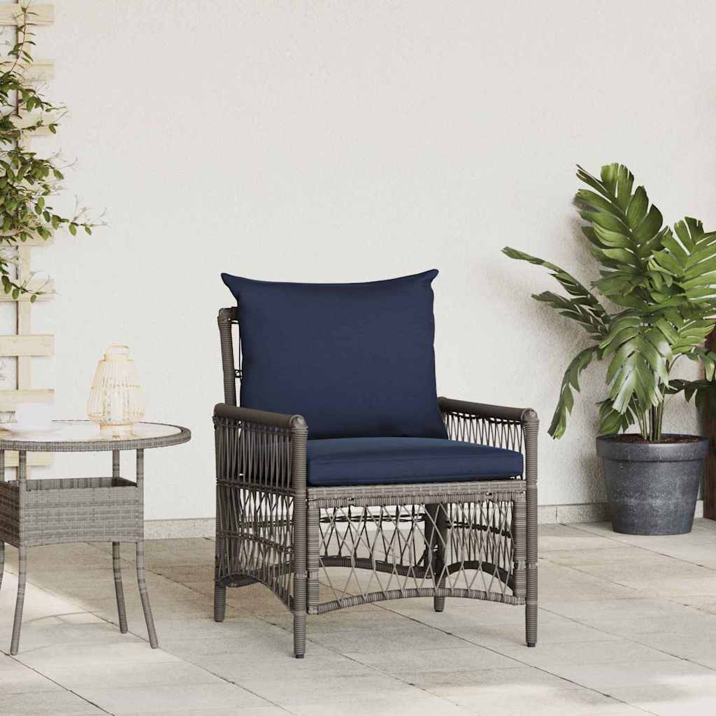 Garden Chair Grey 60 x 70 x 78cm Poly Rattan