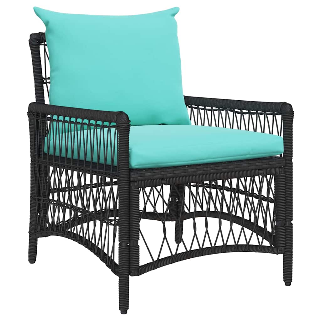 Garden Chair Black 60 x 70 x 78cm Poly Rattan