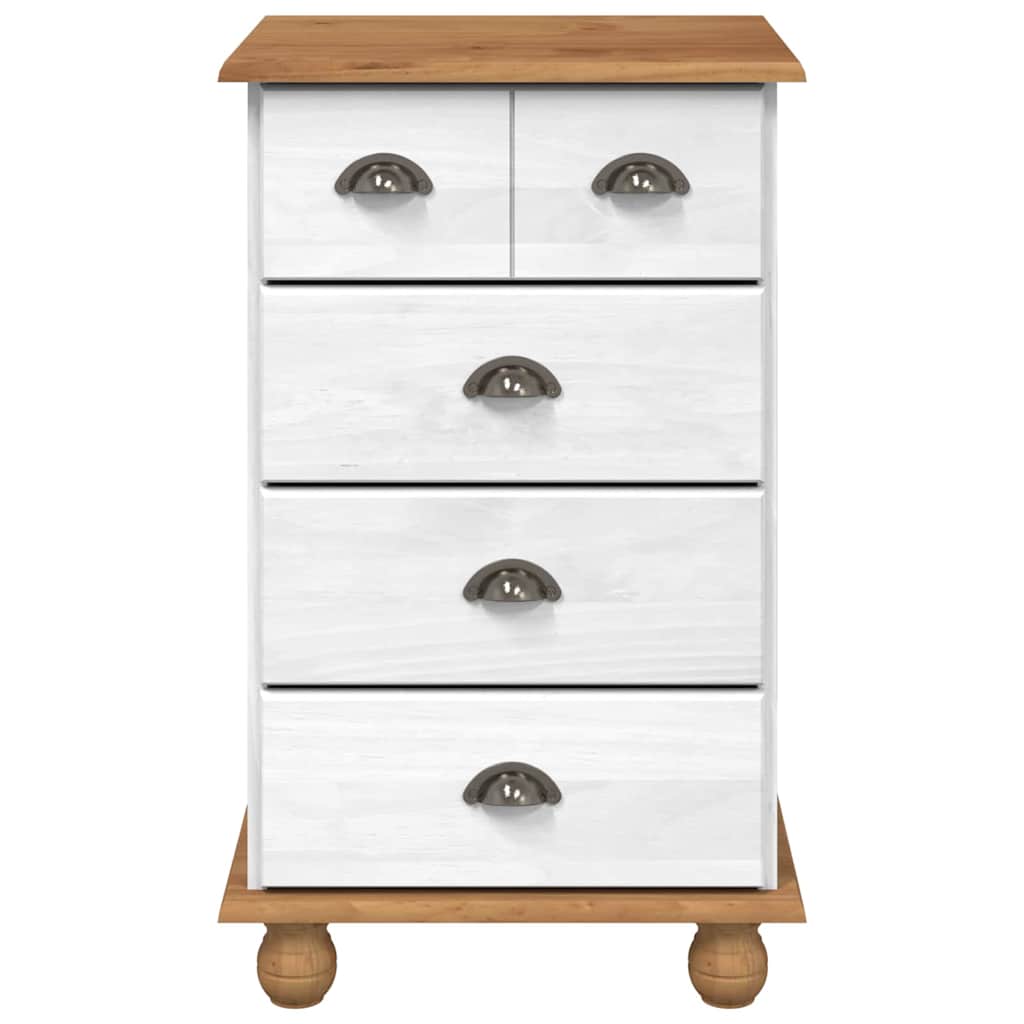Chest of Drawer ASKIM White 45.8 x 40 x 79 cm Solid Pine wood