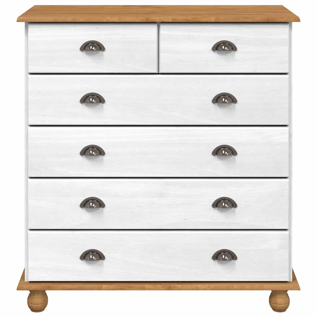 Chest of Drawer ASKIM White 91 x 40 x 95.5 cm Solid Pine wood