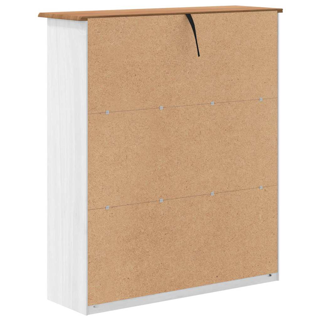 Hutch ASKIM White 91 x 30 x 104 cm Solid pine wood