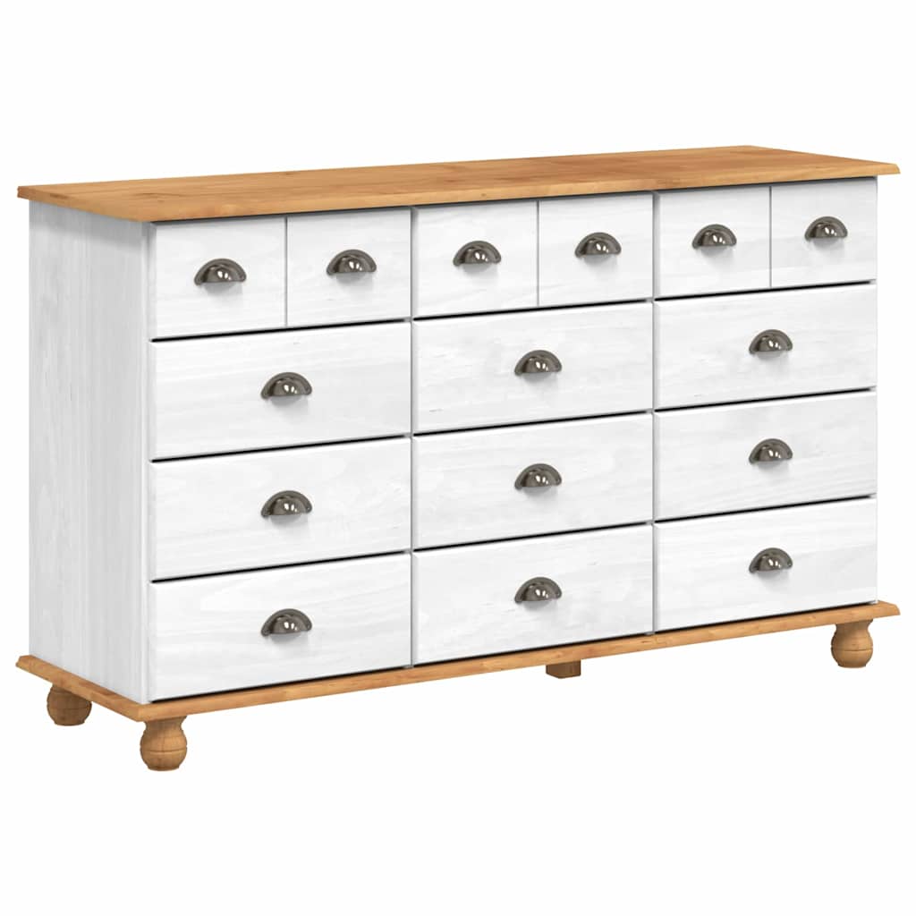 Chest of Drawer ASKIM White 79 x 40 x 133.5 cm Solid Pine wood