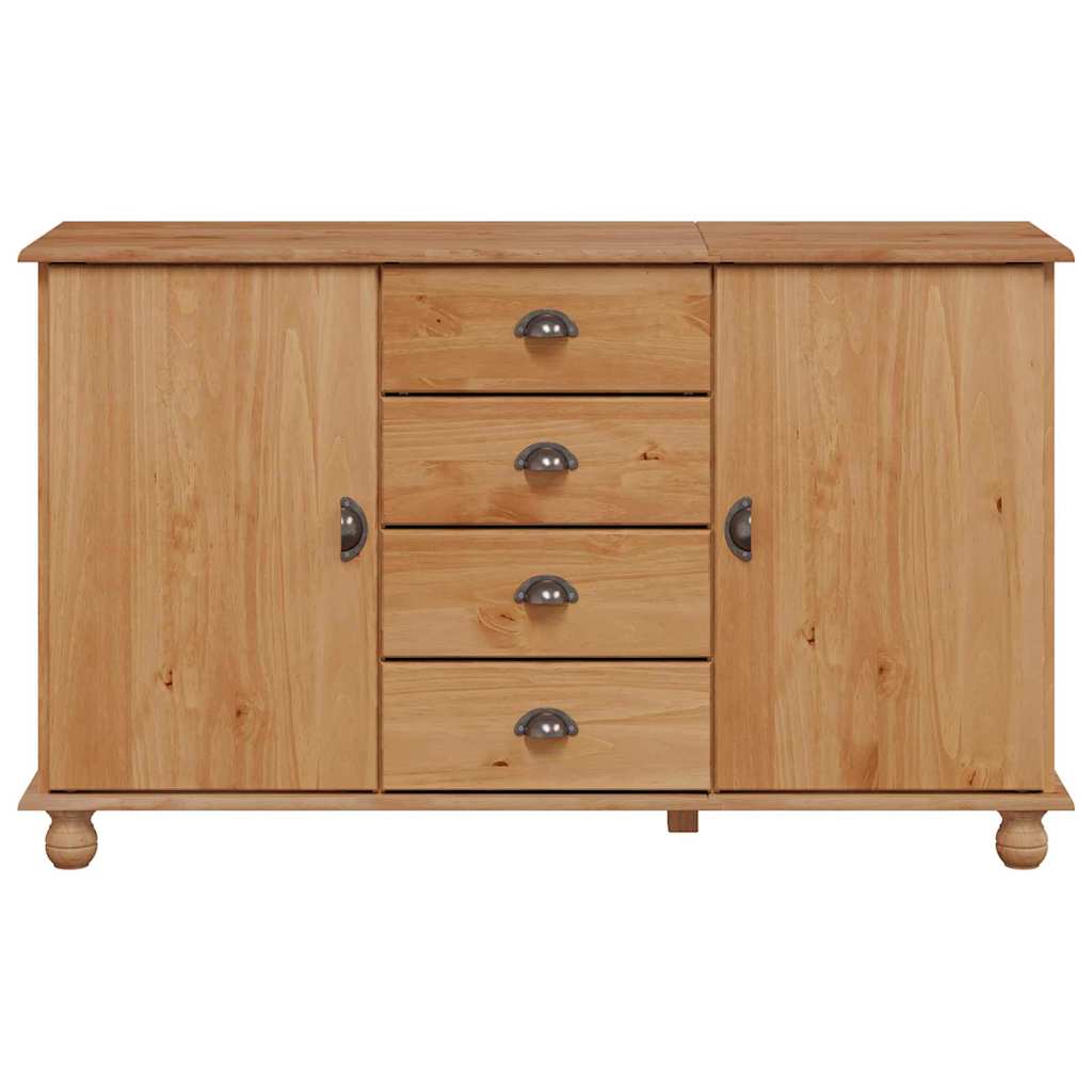 Sideboard ASKIM Brown 133.5 x 40 x 79 cm Solid pine wood