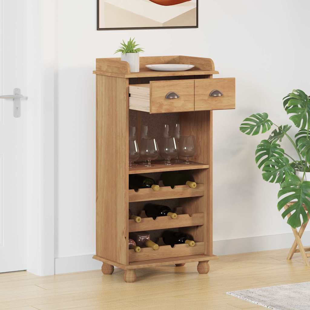 Wine Cabinet ASKIM Brown 57 x 37 x 114 cm Solid pine wood