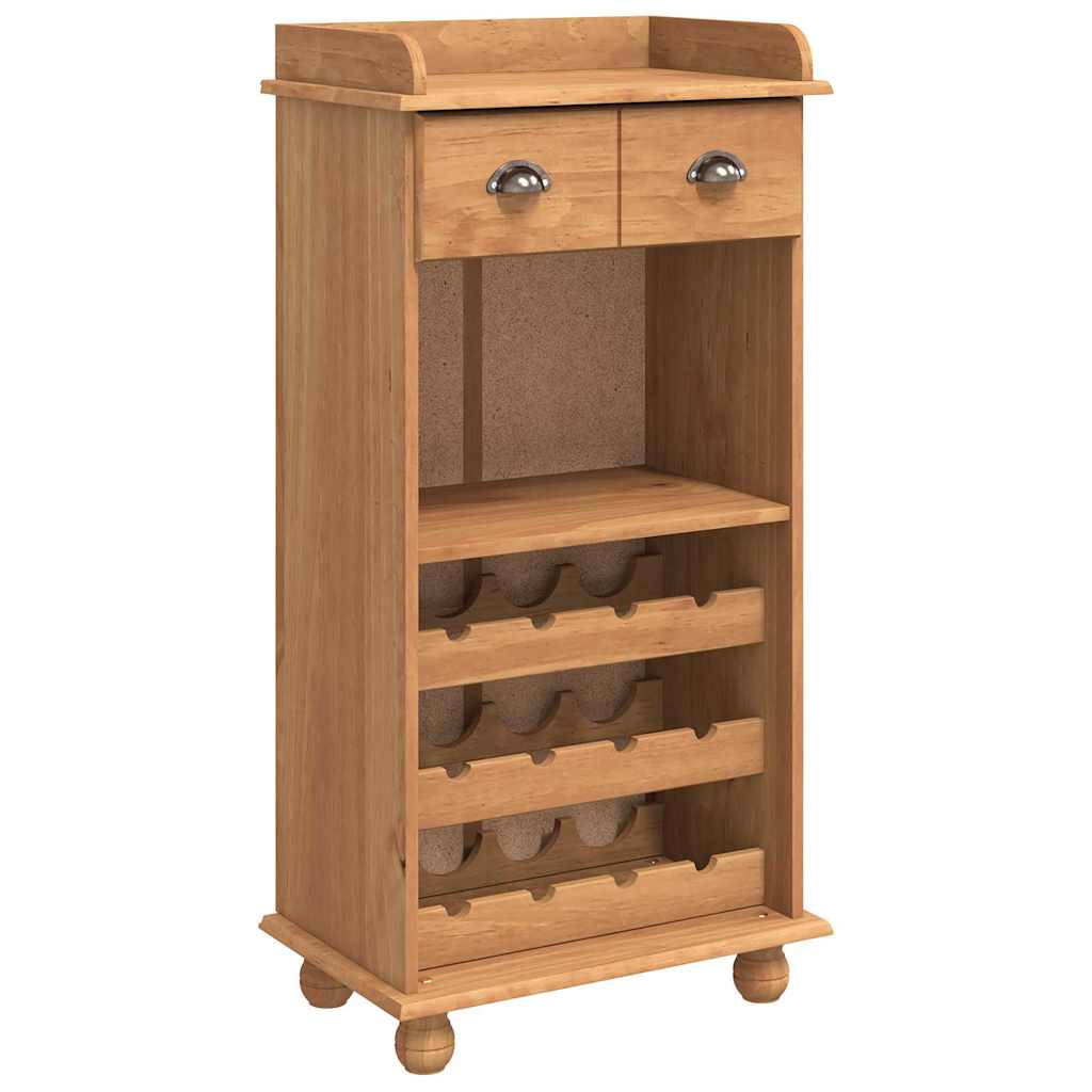 Wine Cabinet ASKIM Brown 57 x 37 x 114 cm Solid pine wood
